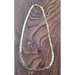Gold Braided Chain Necklace