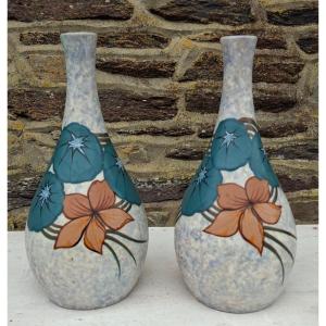 Pair Of Art Deco Vases By Louis Dage (1885-1963)