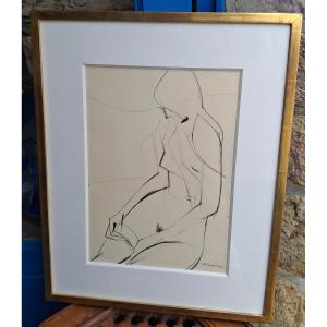 Nude Female Drawing By Camille Hilaire (1916-2004)