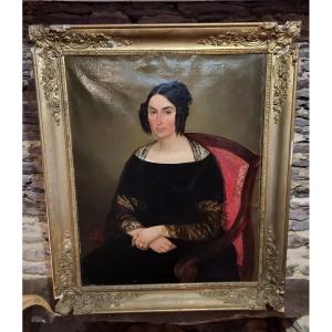 Large Portrait Of Woman From The Restoration Period