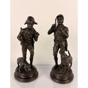 Bronze Dubucand Pair Of Hunting Dogs