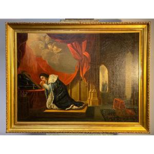 Table Representing Saint-louis In Prayer