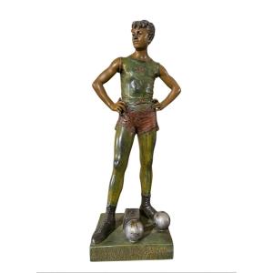 Weightlifter In Regule Patinated By Eut. Bouret