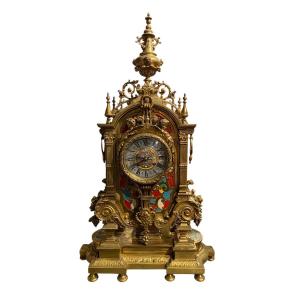 Large Gj Lévy Clock In Enameled Bronze