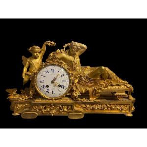 Napoleon III Gilt Bronze Clock