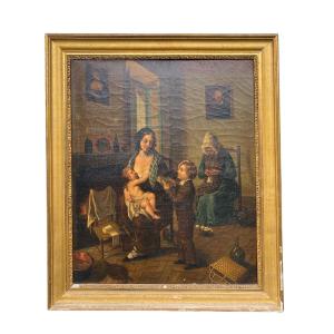 19th Century Interior Scene Painting