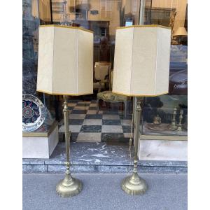 Pair Of Bronze Floor Lamps