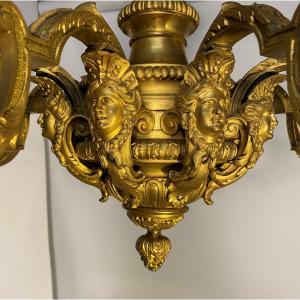 Chandelier Gilt Bronze Style Louis XIV, XIX.