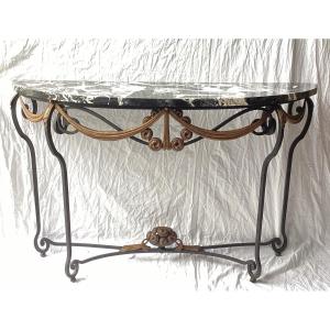 Art Deco Wrought Iron Console