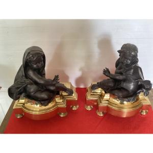 Pair Of “chilly” Andirons