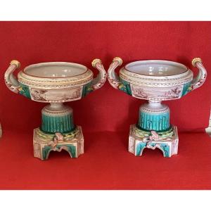 Saint Clement-gallé Pair Of Cups 