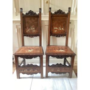 Pair Of Inlaid Chairs