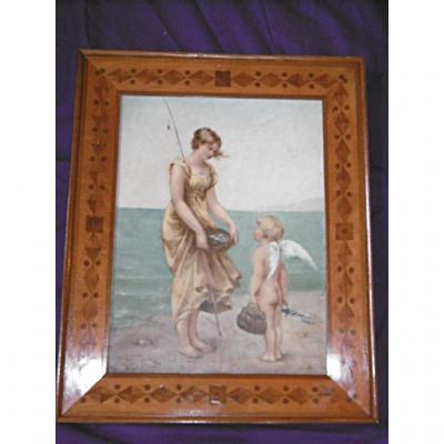 Oil On Canvas "fisheries" Signed Kleinhans