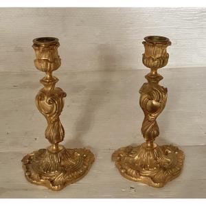 Pair Of Louis XV Candlesticks 