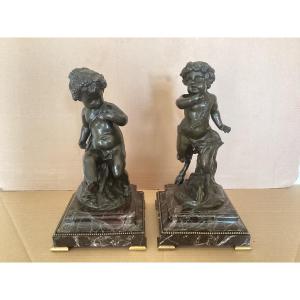 Clodion Pair Of Bronzes