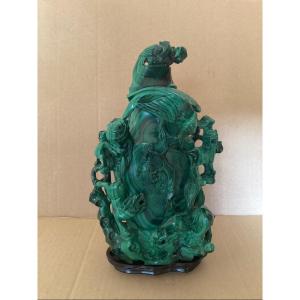 Malachite Covered Vase 