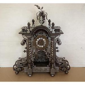 19th Century Wrought Iron Clock 