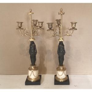 Pair Of Empire Candelabras 