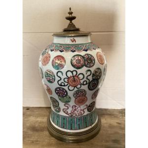 Chinese Vase Mounted In Bronze