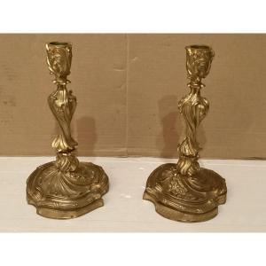 Pair Of Louis XV Candlesticks