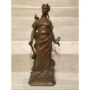 Bronze Sculpture "industry" Signed 