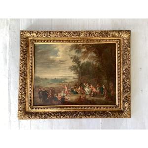Watteau Painting On Panel