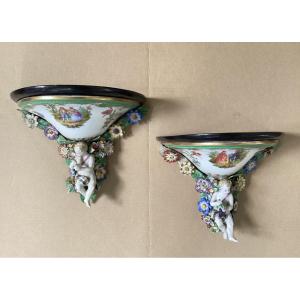 Pair Of Porcelain Wall Brackets