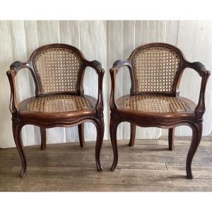 Pair Of Stamped Louis XV Armchairs