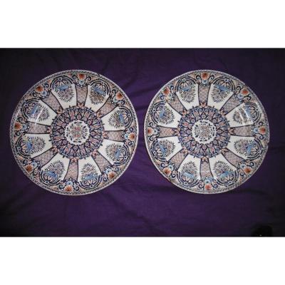 Pair Of Large Flat In Earthenware XVIII