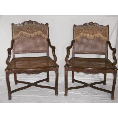 Pair Of Armchairs Regency Period