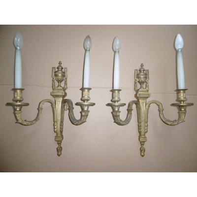 Pair Of Gilt Bronze Sconces