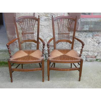 Pair Of Compagnard Armchairs