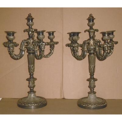 Silver Bronze Candelabras