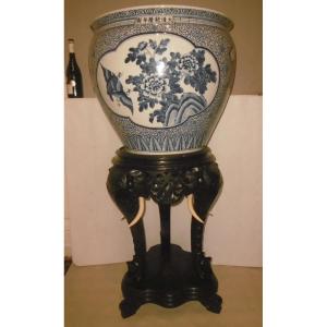 Chinese Plant Pot And Saddle