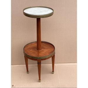 Double Tray Pedestal Table