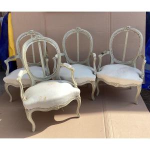 Suite Of Four Louis XV Armchairs