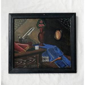 Constant Rey - Millet / Still Life 1928 / Painting On Glass