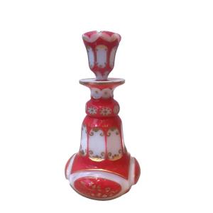 Enamelled Opaline Bottle From The 19th Century.