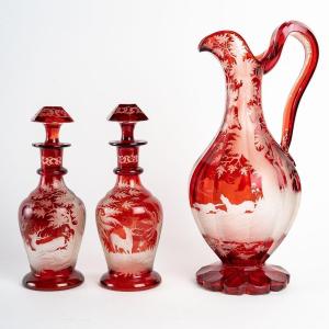 Set Of Bohemian Ewers - 19th Century Antiques