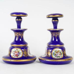 Pair Of Baccarat Opaline Bottles, 19th Century