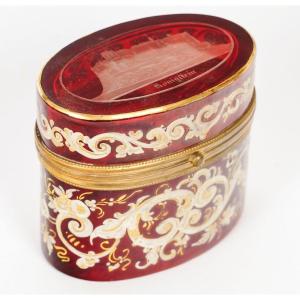 Engraved And Enameled Bohemian Crystal Box – Napoleon III Period