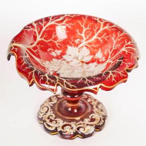 19th Century Enameled Bohemian Crystal Cup