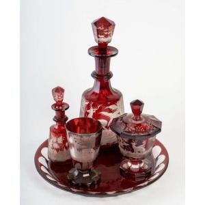 Engraved Bohemian Crystal Service – 19th Century