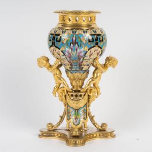 Rare Cloisonné Bronze Vase, 19th Century 