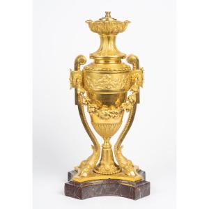 19th-century Gilt Bronze Vase Mounted As A Lamp