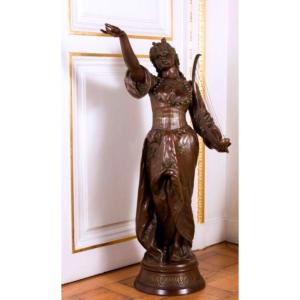 Bronze Statue “salammbô” By Marcel Debut (1865–1933)