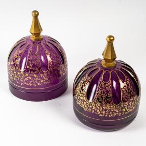 Pair Of Bohemian Bells Enameled With Gold – 19th Century (circa 1800)