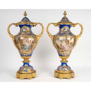 Pair Of Vases - Meissen Porcelain Mounted In Gilt Bronze, 19th Century