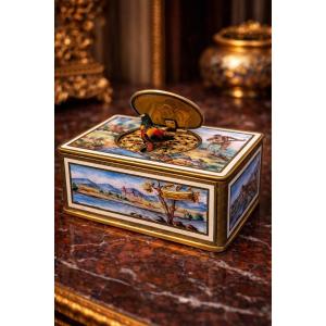 Music Box In Gilt Bronze And Polychrome Enamel – Switzerland
