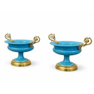 Pair Of Opaline Goblets, Charles X Period